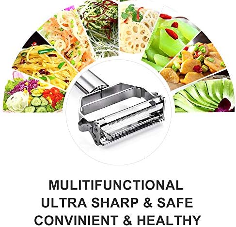 JianGLAI Stainless Steel Julienne Peeler with Cleaning Brush Carrot Potato Slicer