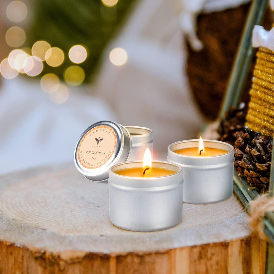 Natural Honey Scented Travel Tin Candle Set