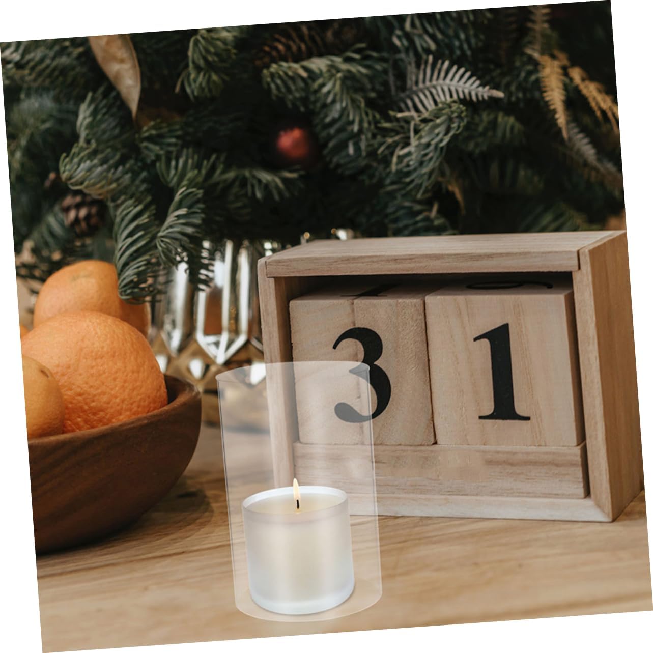 Clear Glass Candle Holder Sleeve by PRETZOOM Wind-Protected Multiple Uses