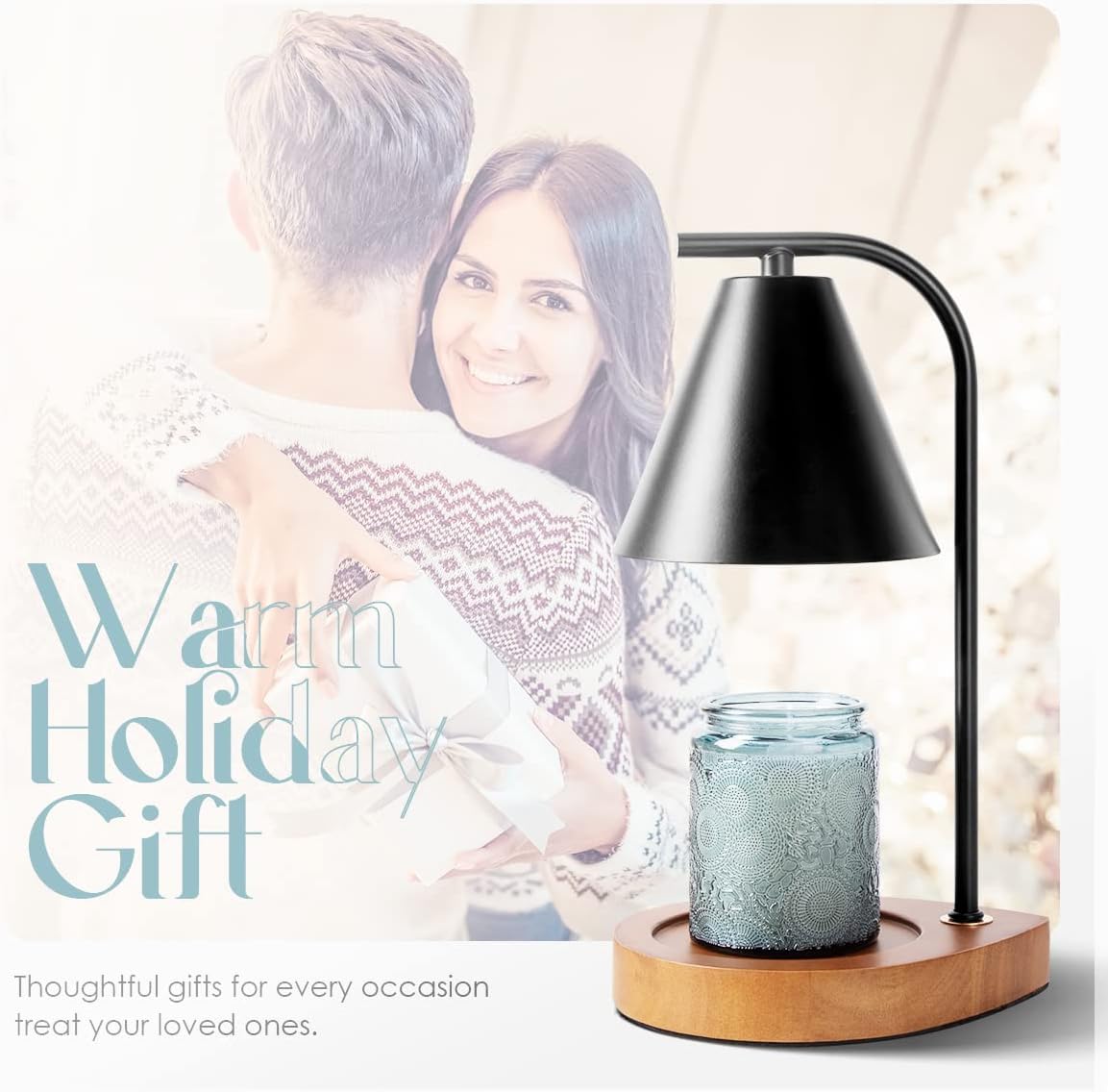 Candle Warmer Lamp with Retro Wooden Base - Safe Reliable Candle Heaters
