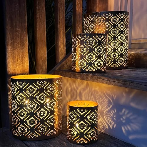 Modernist Candle Holder Set - Set of 4 - Star-Gazer Lattice Design