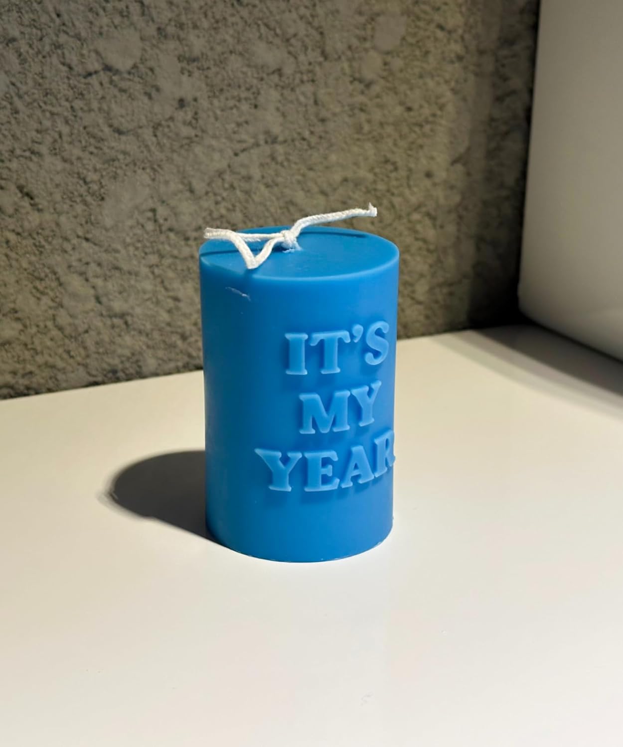 Uplifting Blue Candle Positive Message