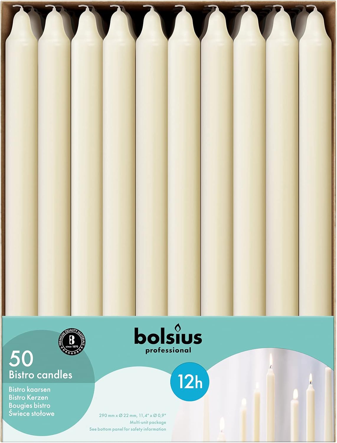 BOLSIUS Ivory Candlesticks Bulk Pack