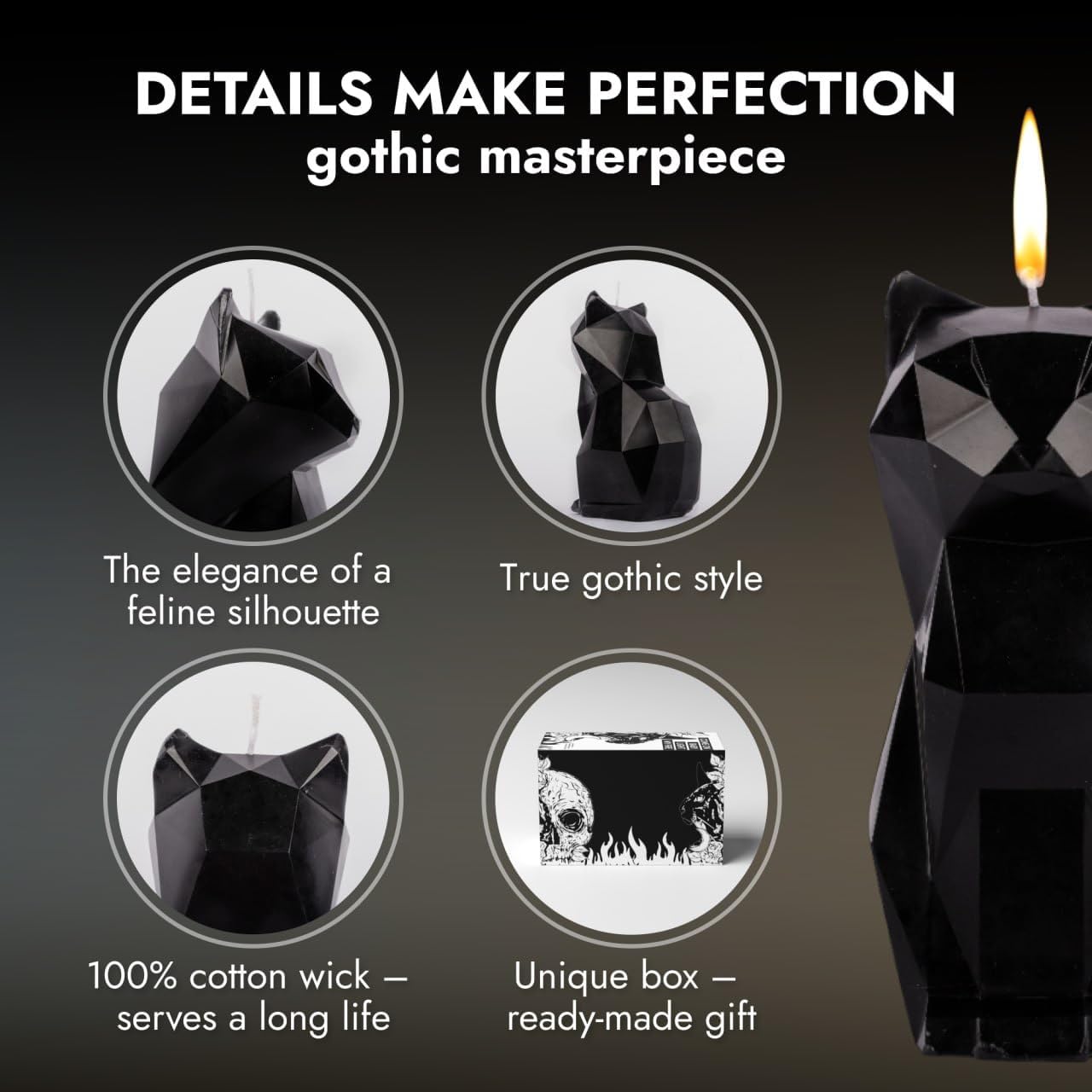 Halloween Spooky Candles Octopus Cat with Hidden Skeletons for Haunted Ambiance