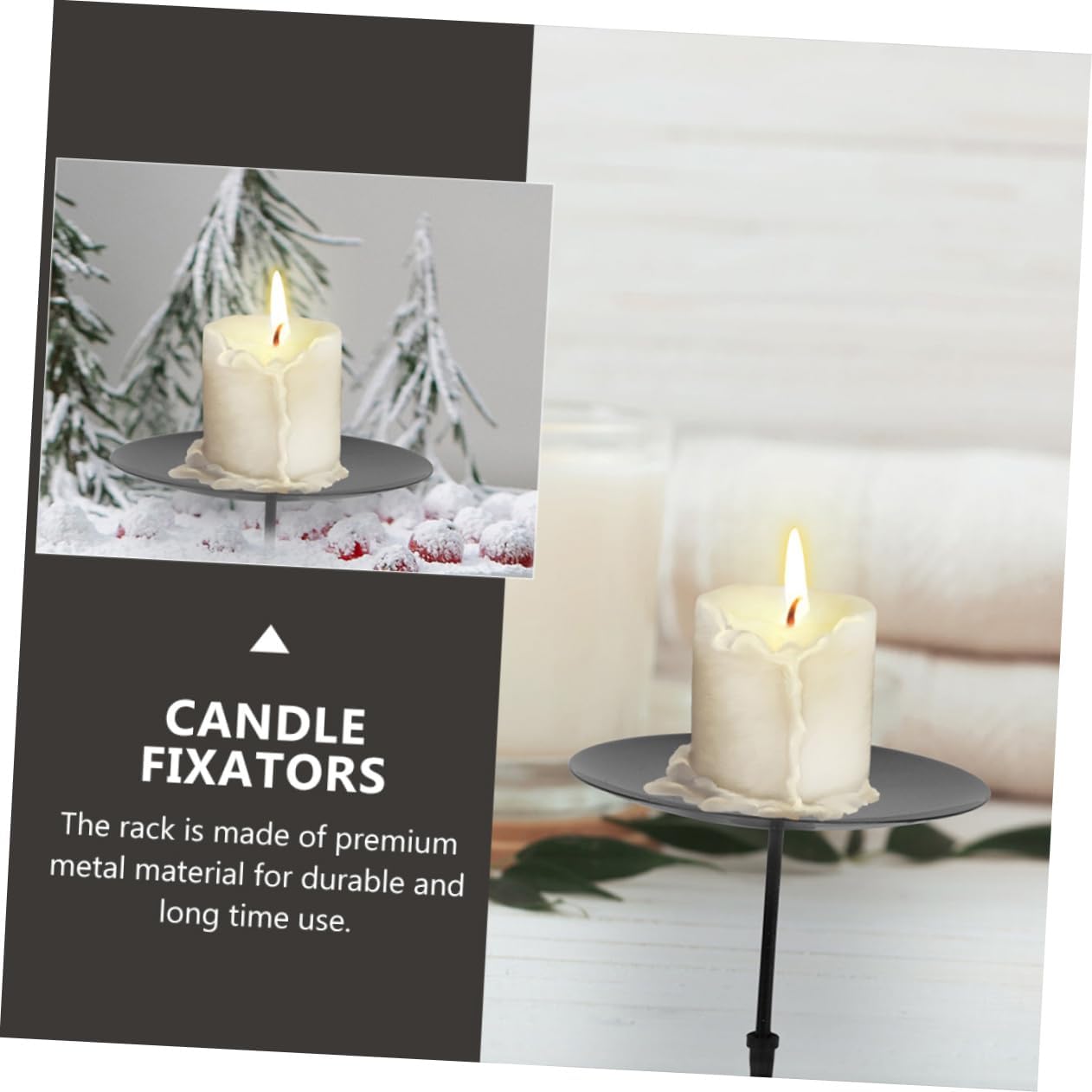Candle Base Holders Wreath Fixes Metal Candle Holder Set