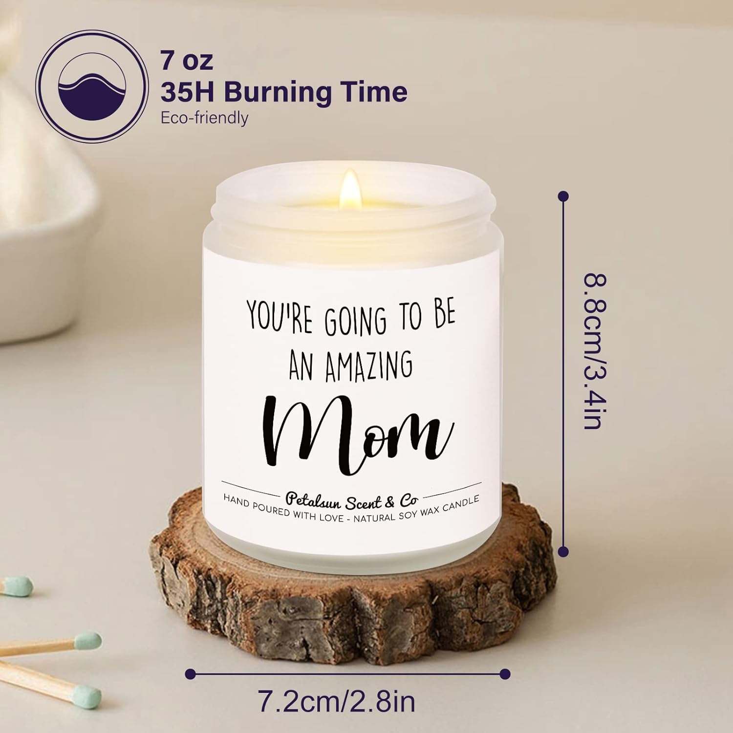 Petalsun Lavender Soy Candle for New Moms 7OZ