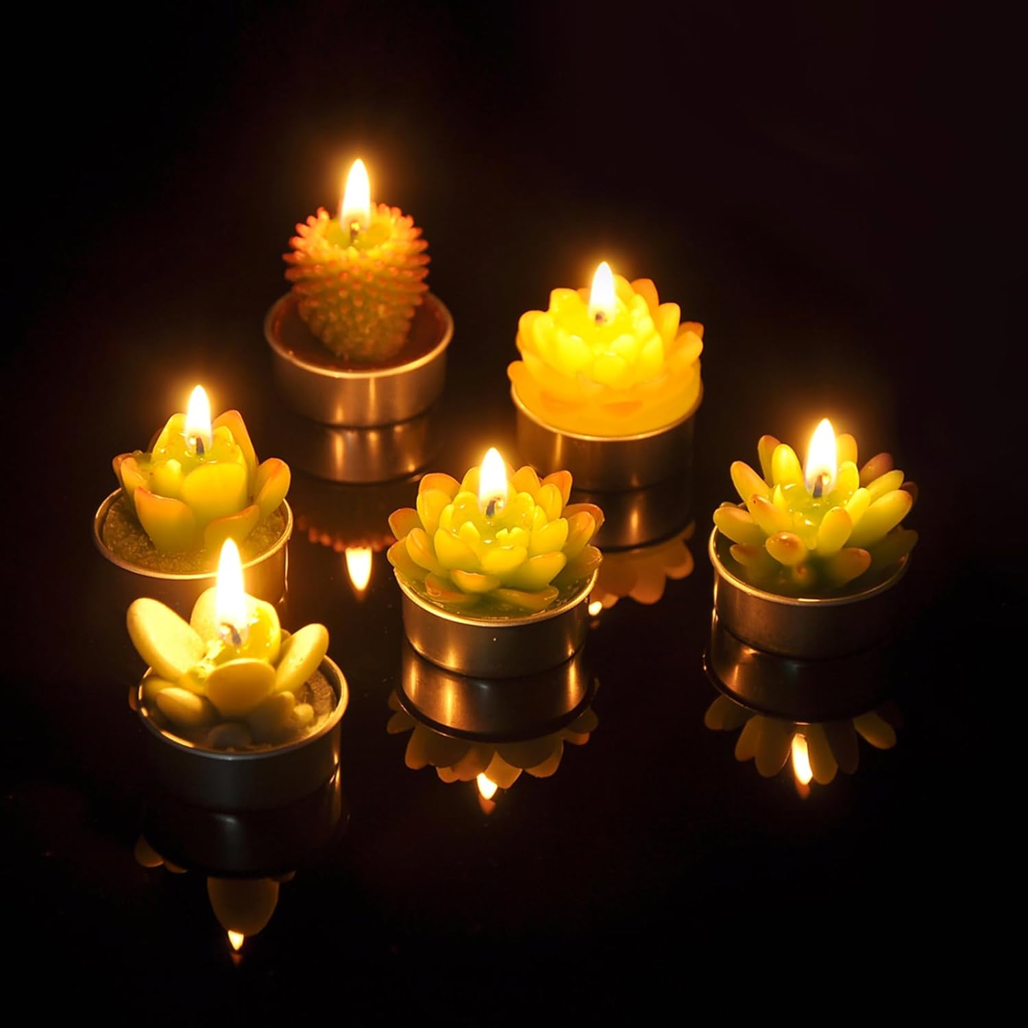 Vivid Cactus Tealight Candles