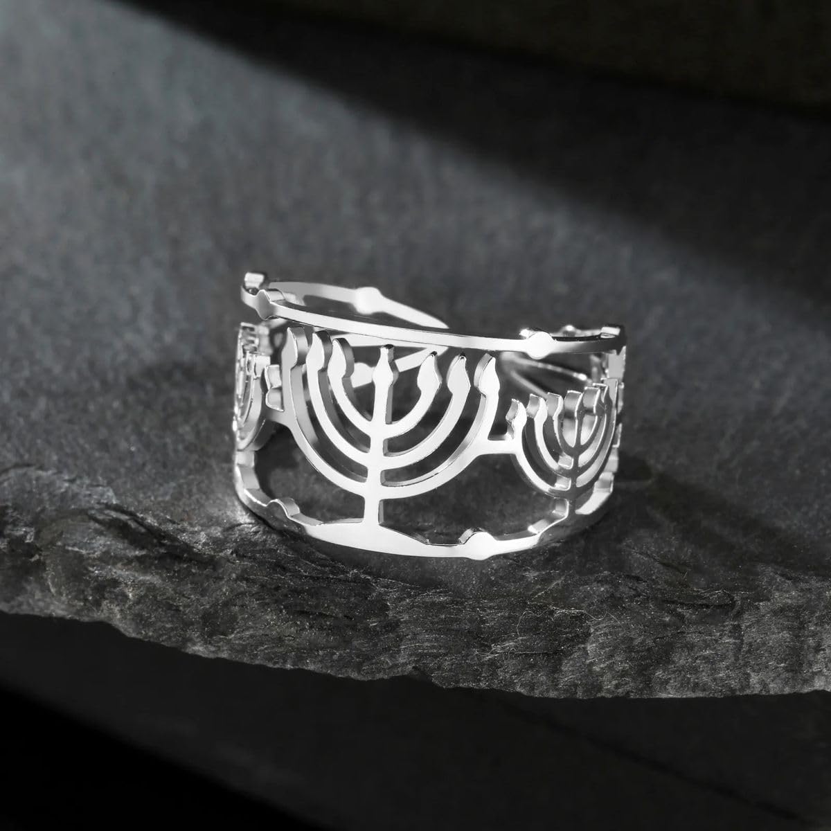 Jewish Menorah Stainless Steel Adjustable