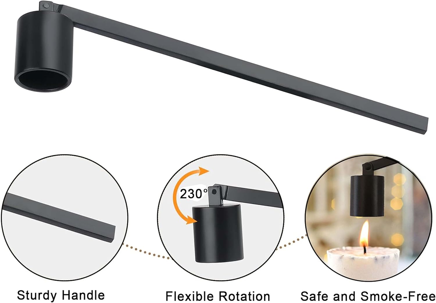 Effortless Candle Flames - Long Handle Candle Snuffer from JHZABPO