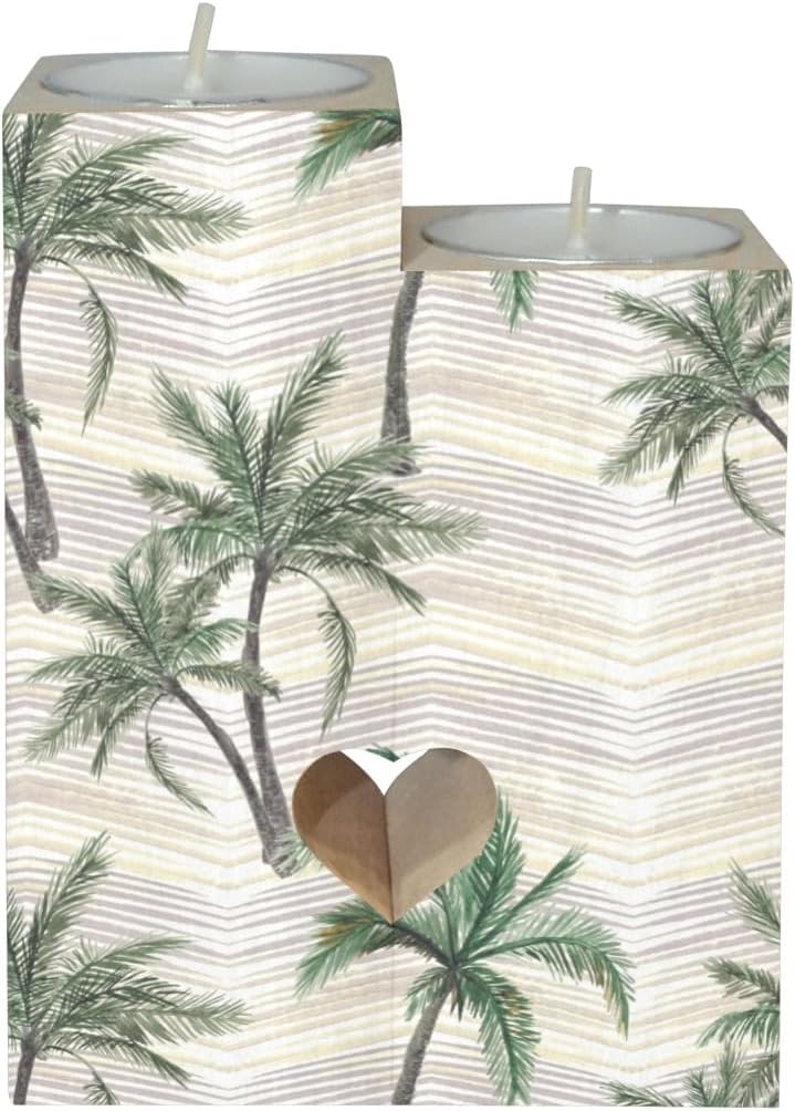 Tropical Background Candle Holders