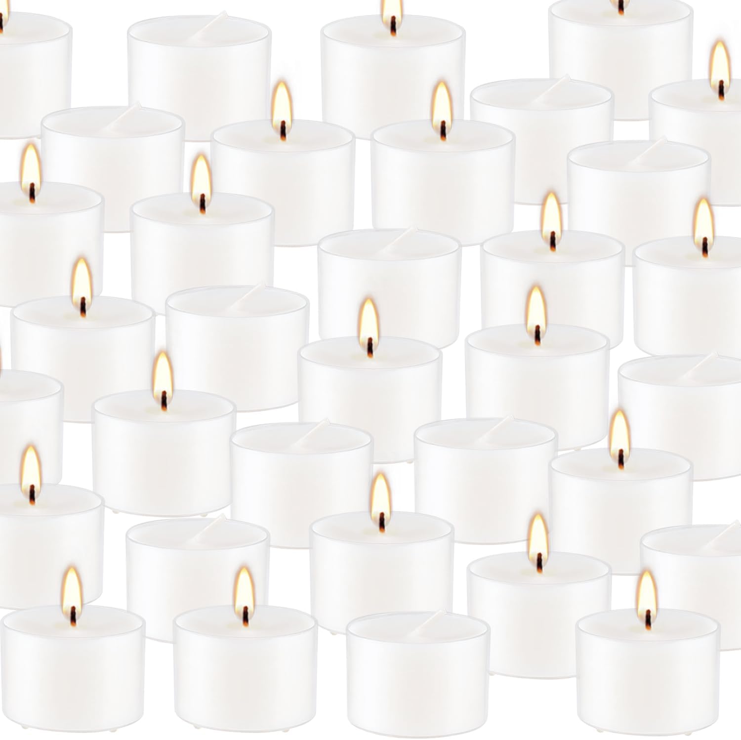 Set of 50 White Scented Candles Vanilla Fragrance Perfect for Relaxation Parties