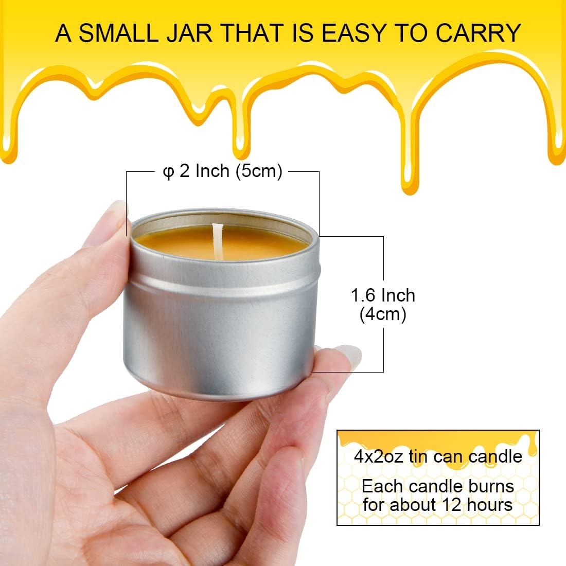 Natural Honey Scented Travel Tin Candle Set