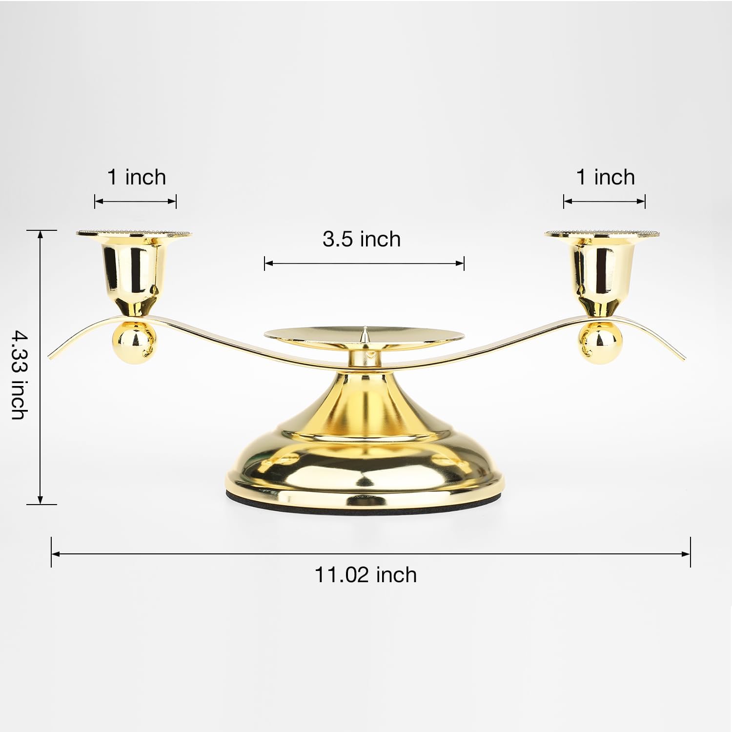 3 ElegantlyDesigned Wedding Candles with Gold Holders