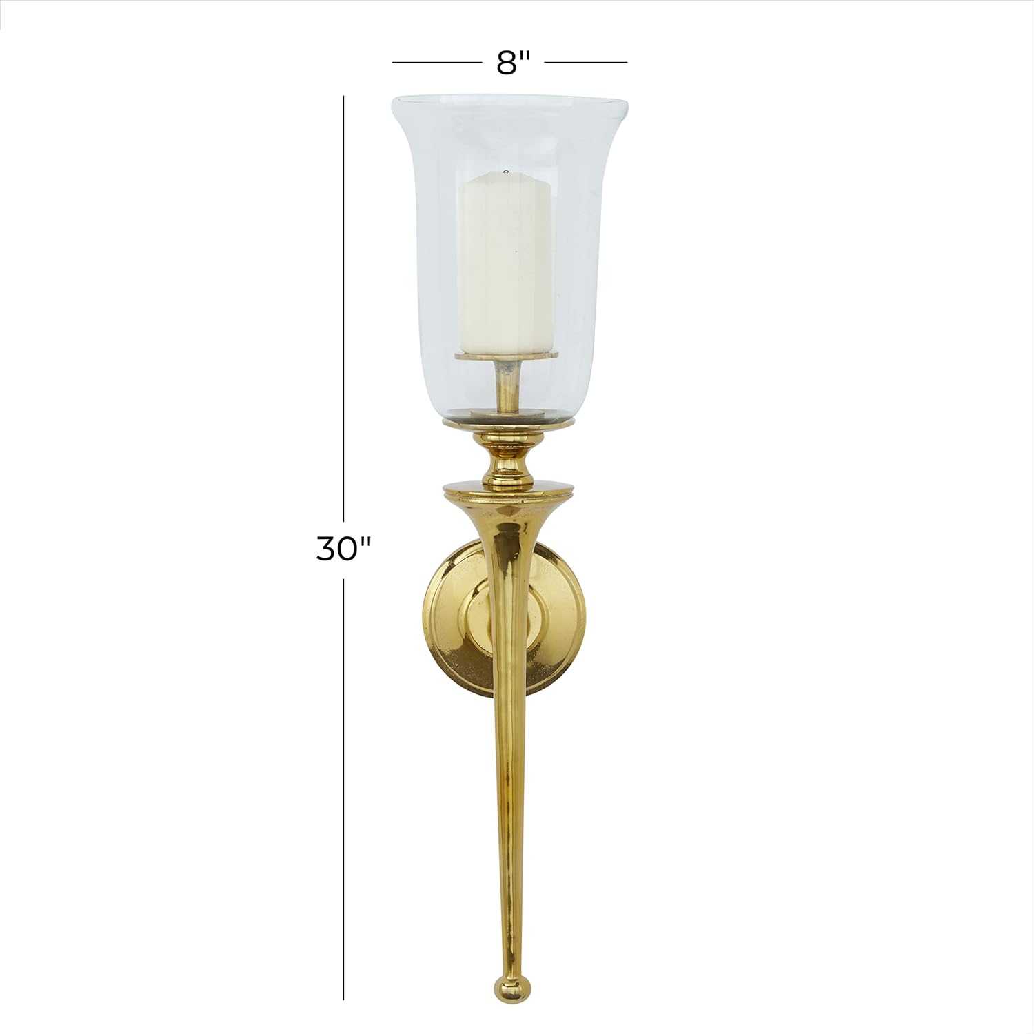 Deco 79 Aluminum Gold Candle Sconce
