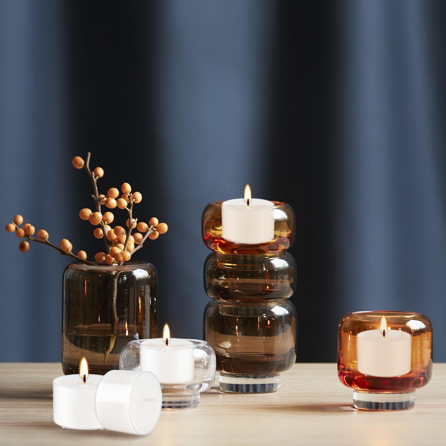Set of 50 White Scented Candles Vanilla Fragrance Perfect for Relaxation Parties