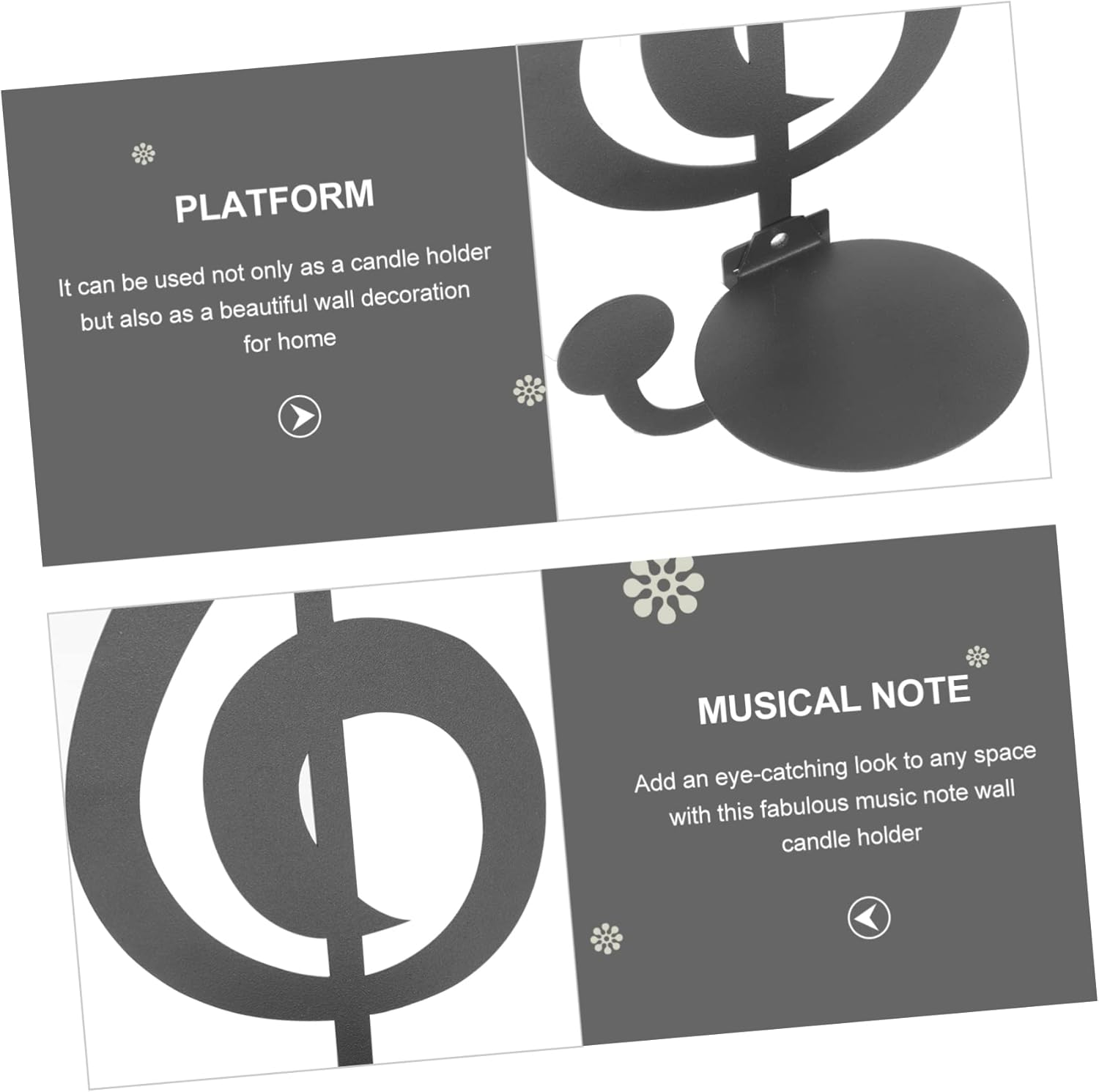 Wall Sconce Candle Holder with Music Note Design