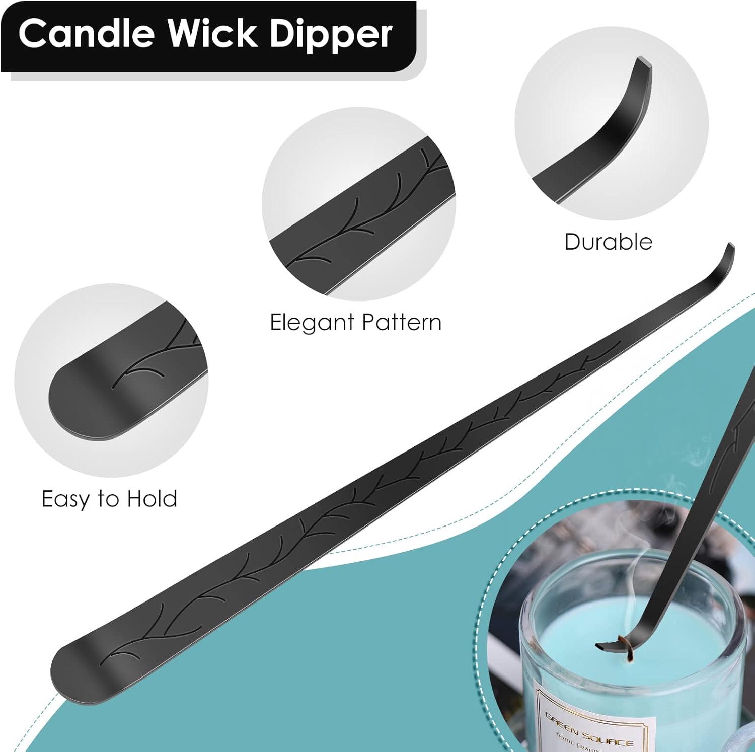 Saiveina 3 in 1 Candle Accessory Set Black