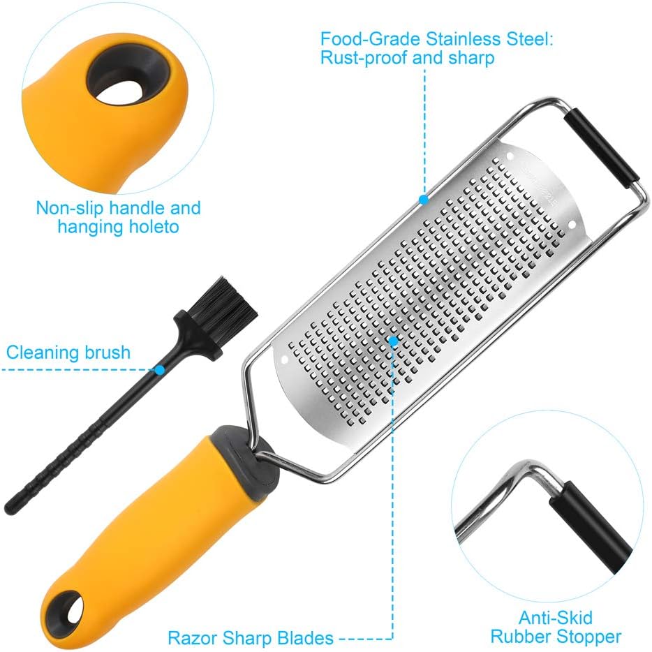 Pro Zester Grater - Swiss Sharp Durable Multi-functional for Cheese More
