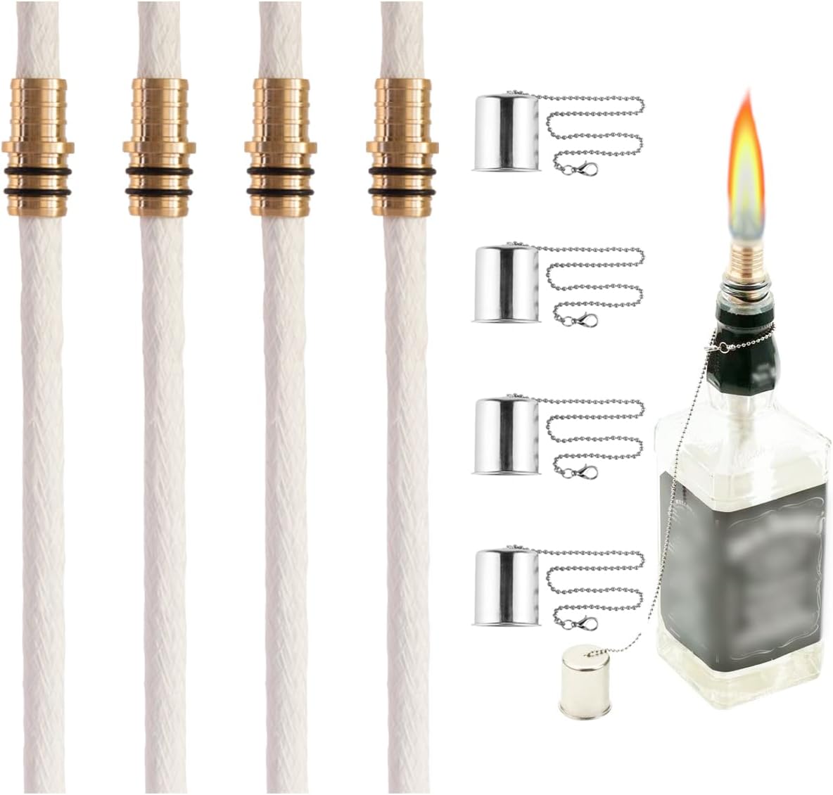 Vibrant Garden Lights Wine Bottle Torch Kit 4 Pack