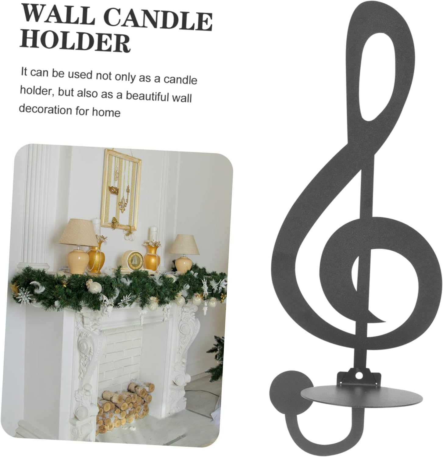 Wall Sconce Candle Holder with Music Note Design