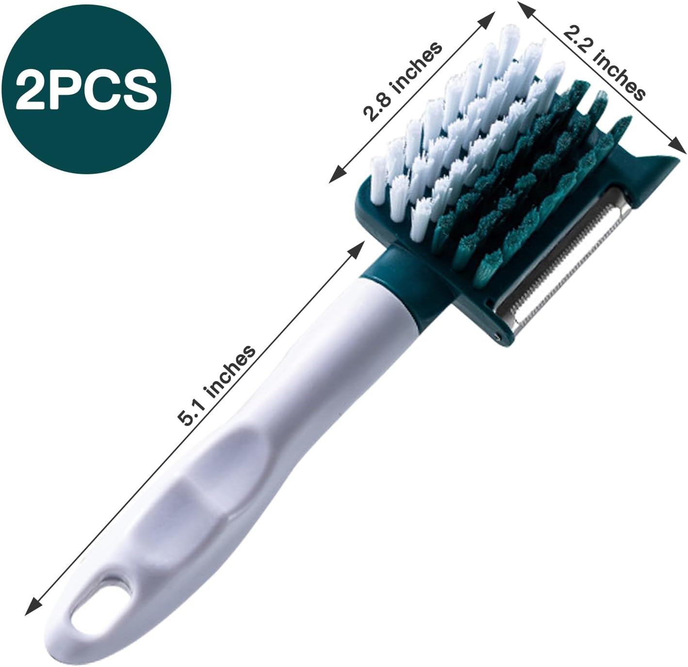 BuRuiJi 2 in 1 Vegetable Brush and Julienne Peeler