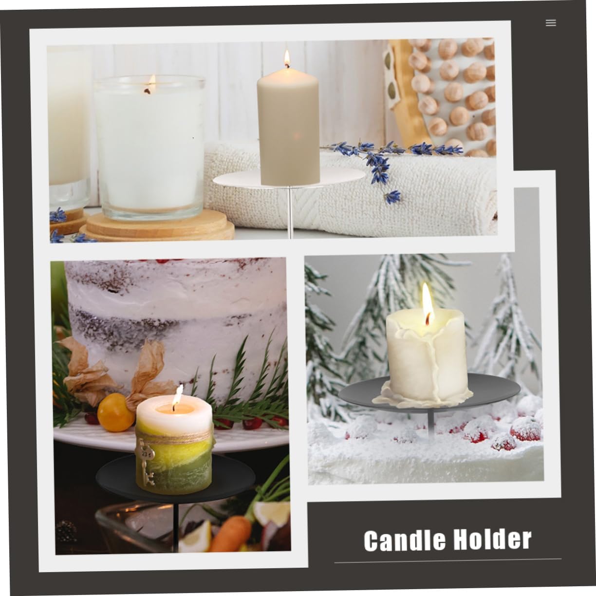 Candle Base Holders Wreath Fixes Metal Candle Holder Set