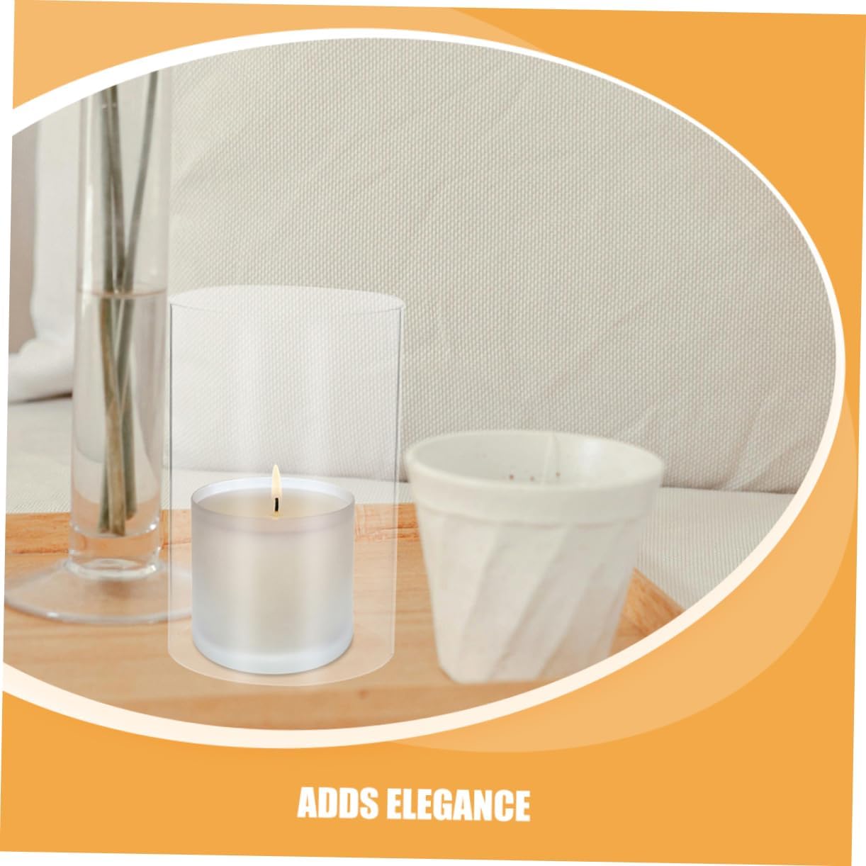 Clear Glass Candle Holder Sleeve by PRETZOOM Wind-Protected Multiple Uses