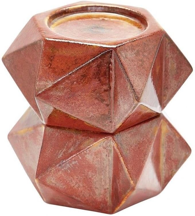 Russet Bronze 7-Inch Ceramic Candleholder Set