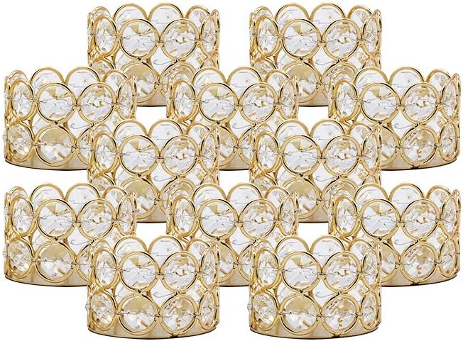 Gleaming Gold Crystal Candle Holders