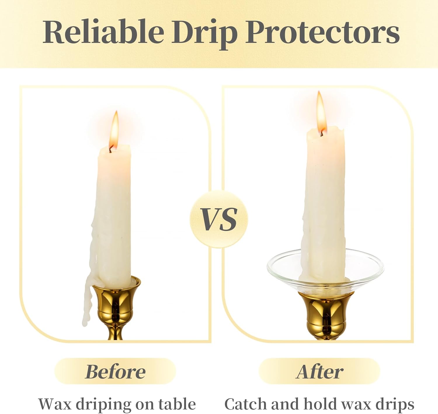 3-Piece Glass Candle Drip Protectors