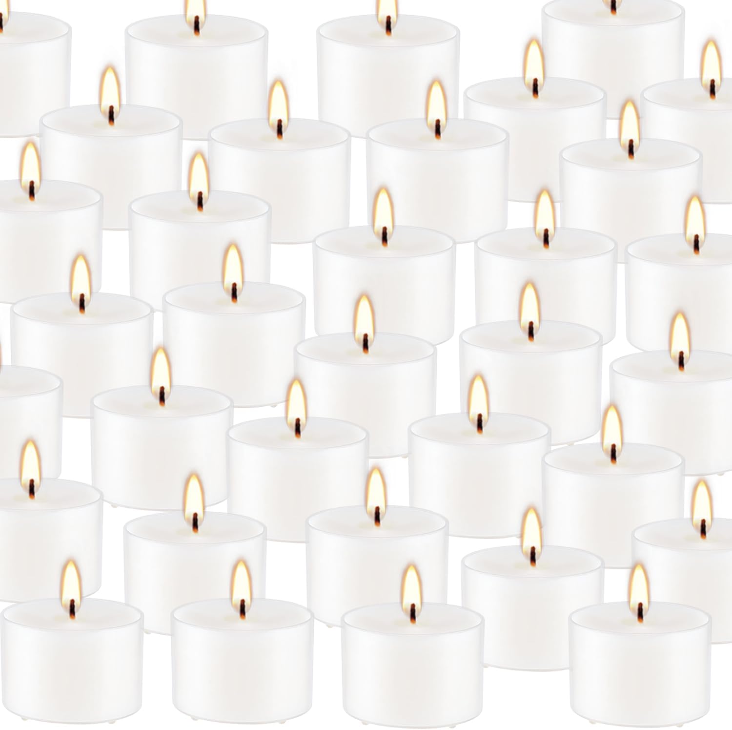 Set of 50 White Scented Candles Vanilla Fragrance Perfect for Relaxation Parties