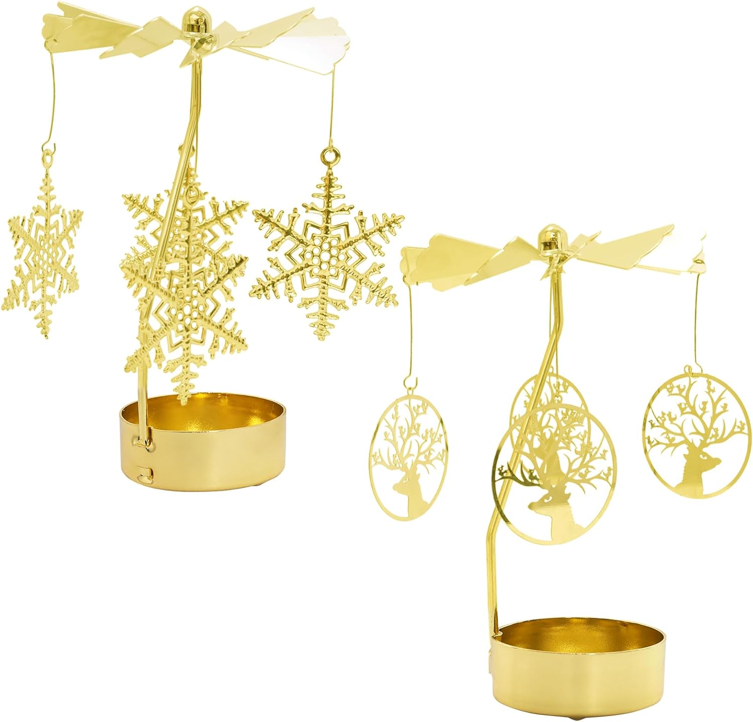Christmas Candle Holder Set Gold