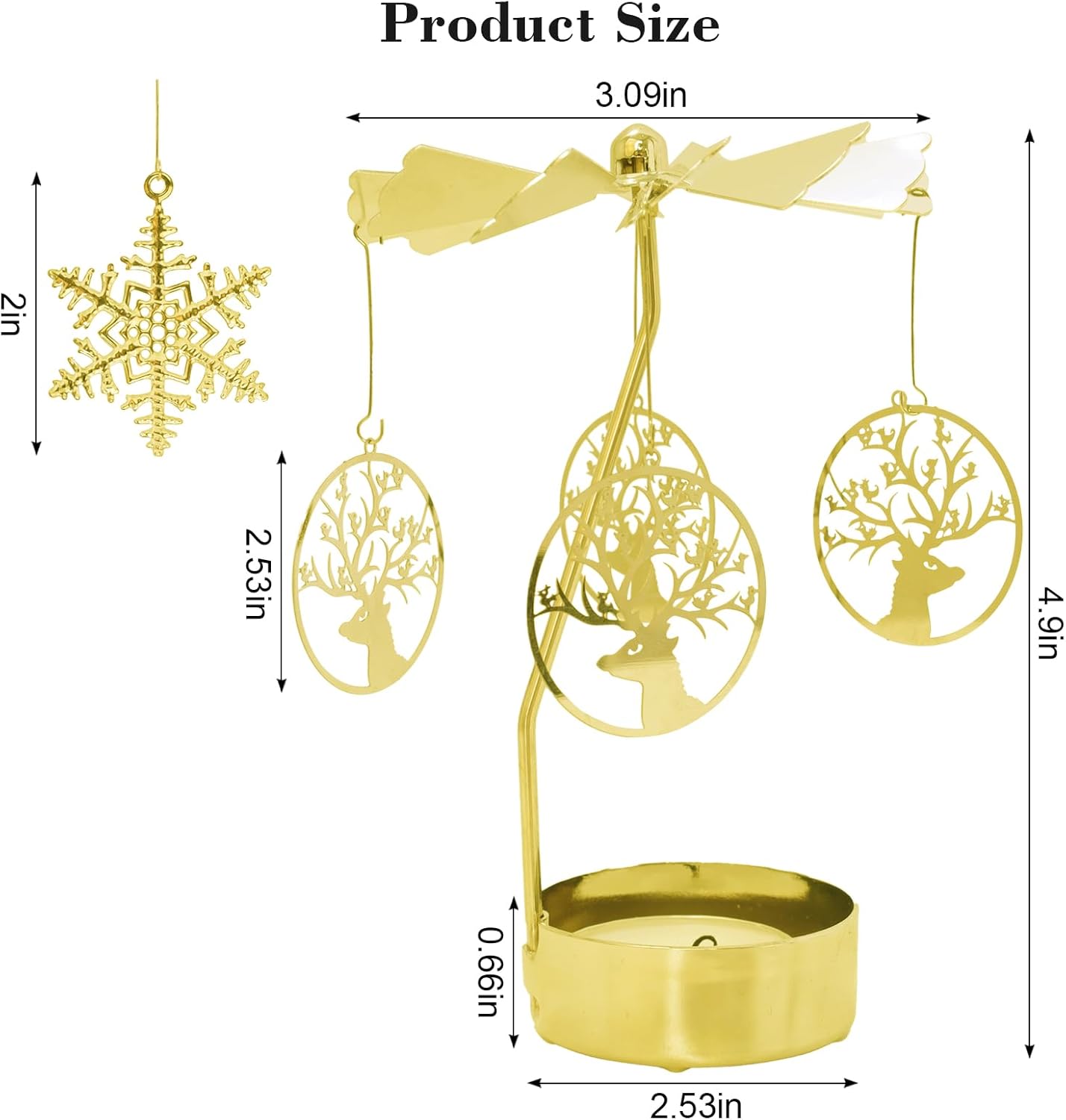 Christmas Candle Holder Set Gold