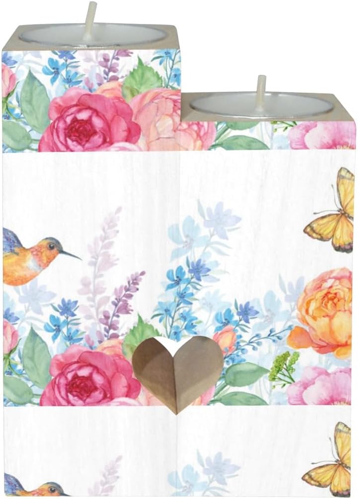 OTVEE Hummingbird Butterfly Heart Candle Holders