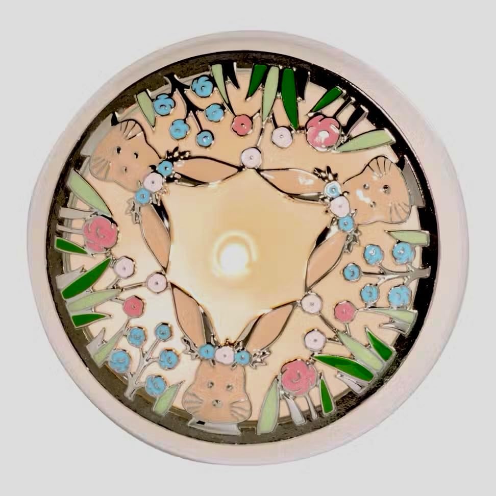 Easter Metal Jar Candle Topper with Bunnies and Flowers