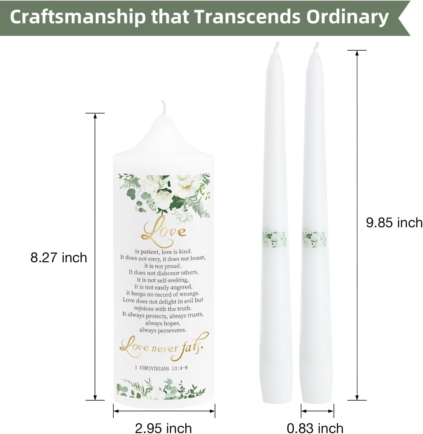LakWilows 3-Floral Candle Set with Silver Holder