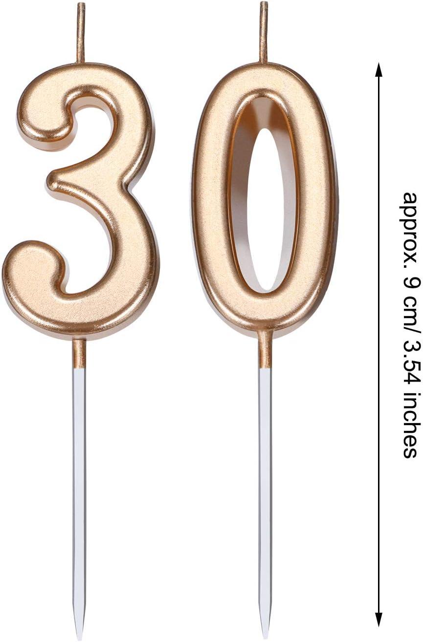 30th Birthday Candles Cake Topper Happy Birthday Candle 354 inches