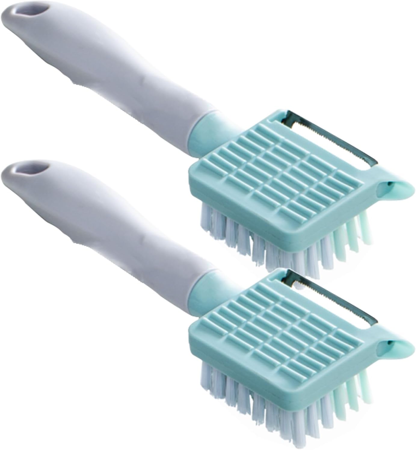 2-in-1 Vegetable Brush Julienne Peeler Light Blue
