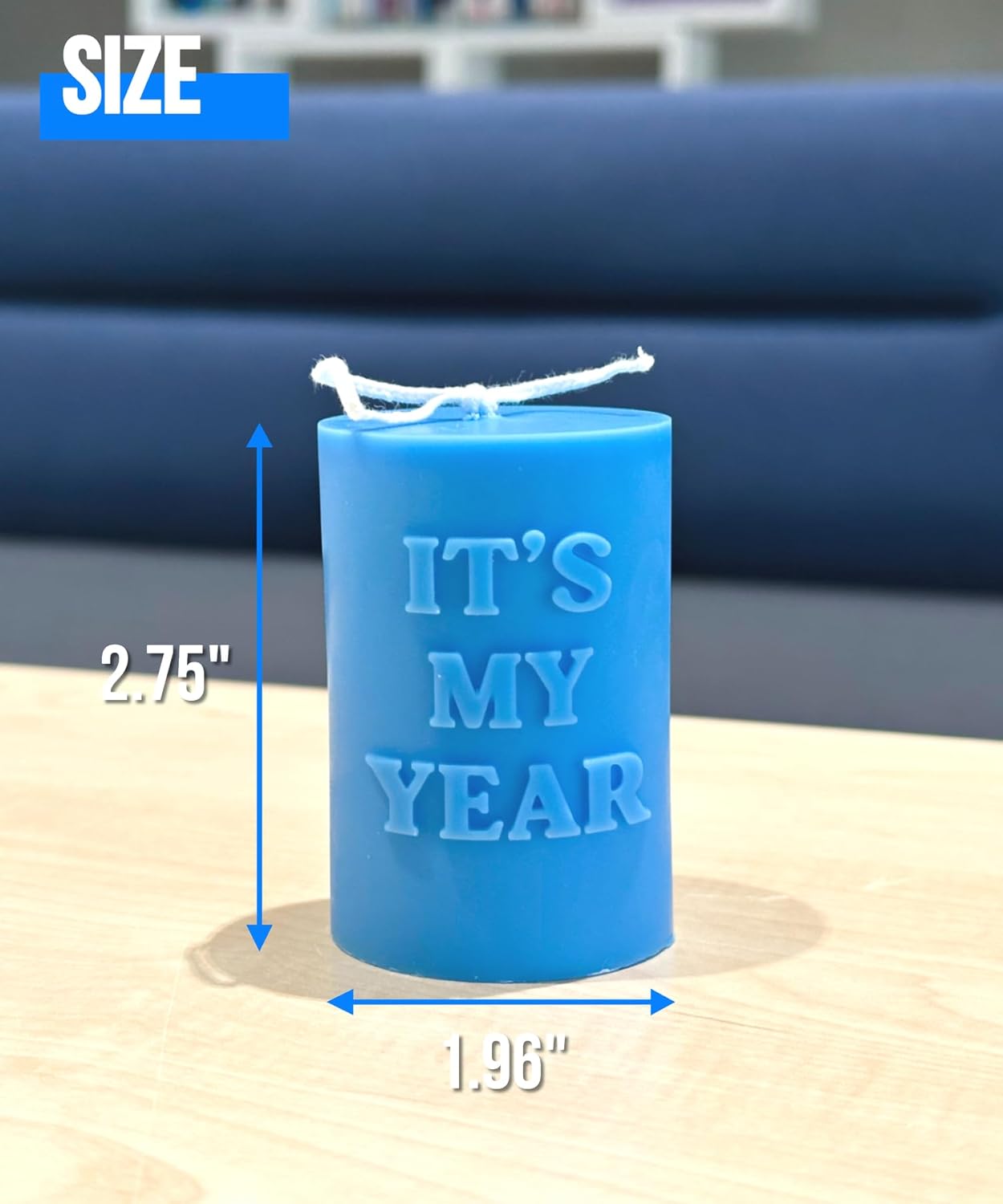 Uplifting Blue Candle Positive Message