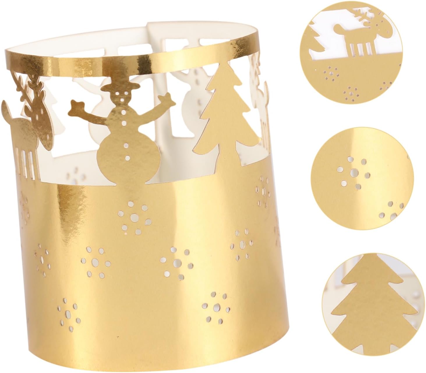 50pcs Christmas Paper Lampshade Decorations Snowflake Candle Shade