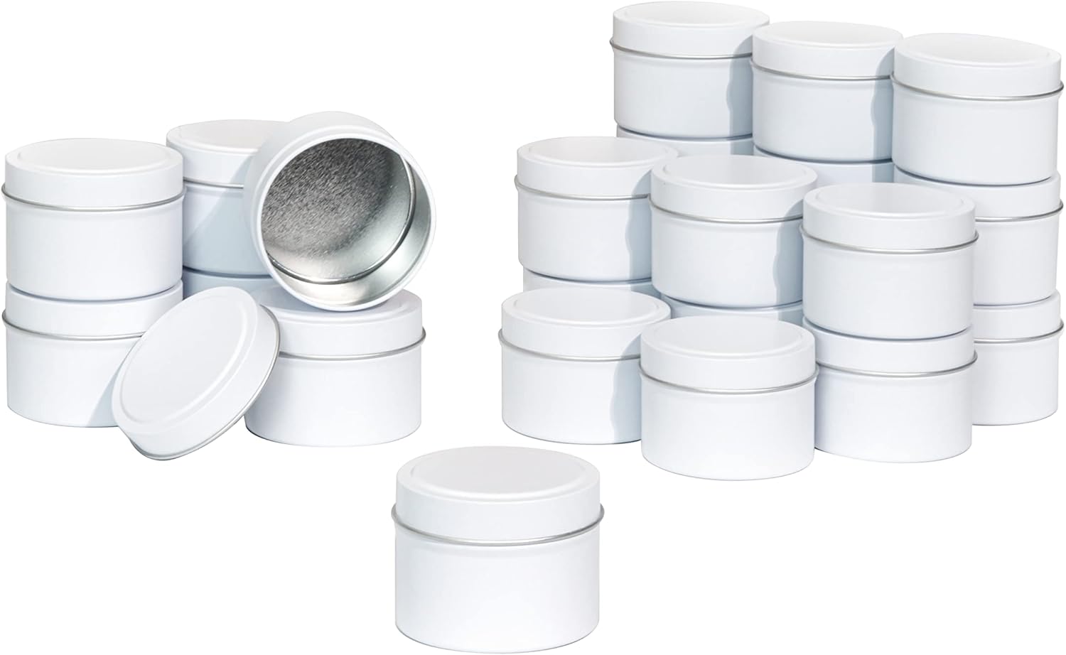 Aroparc White Candle Tins 4oz Bulk Candle Containers - 24 Travel Tins