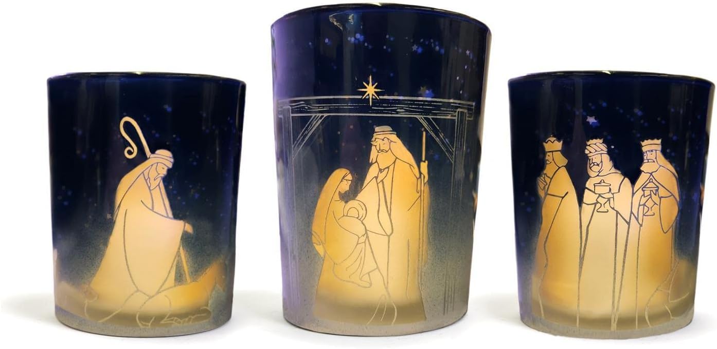 Twos Company Christmas Candle Holder Set