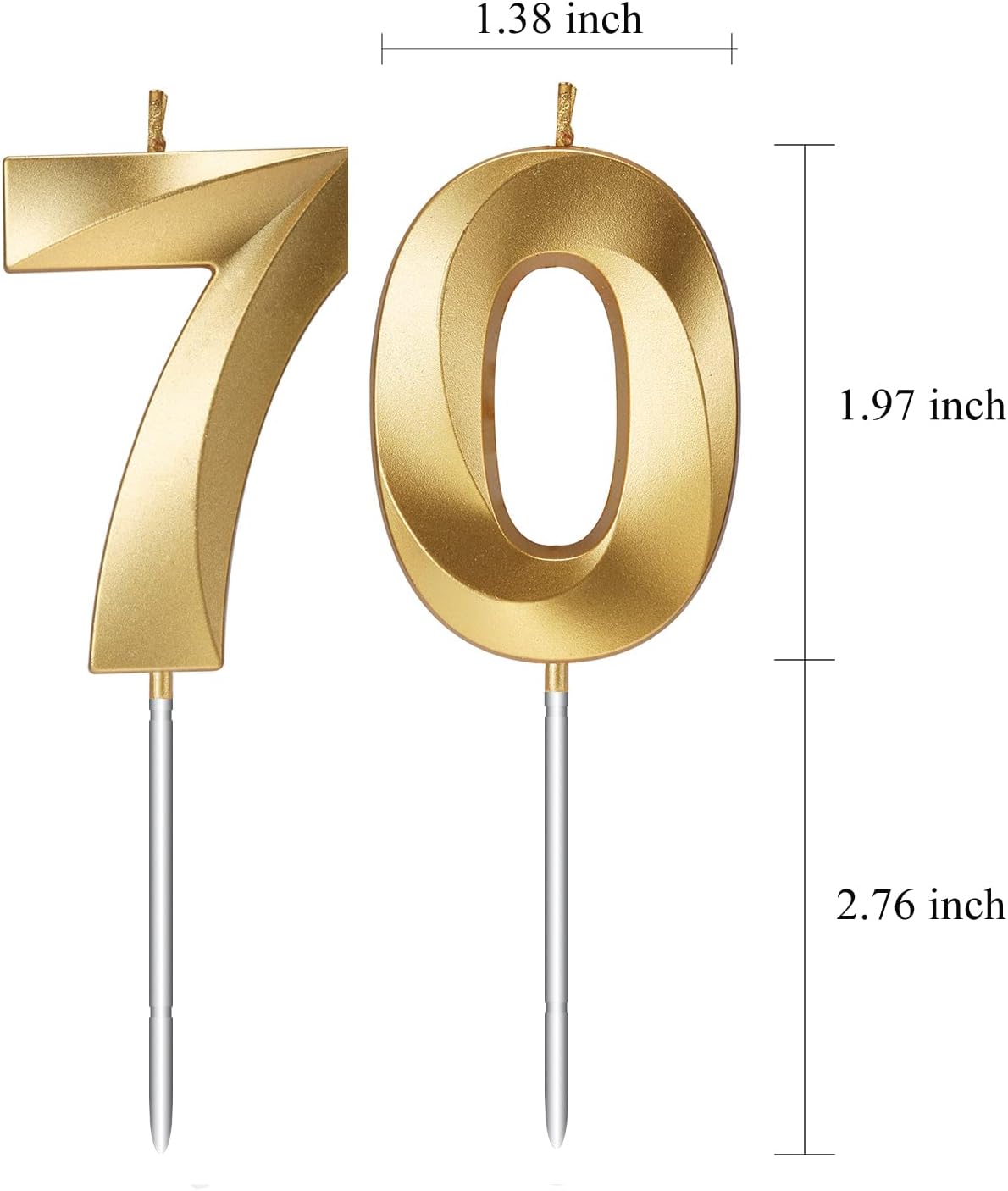 70th Birthday Candle Numbers for Cakes