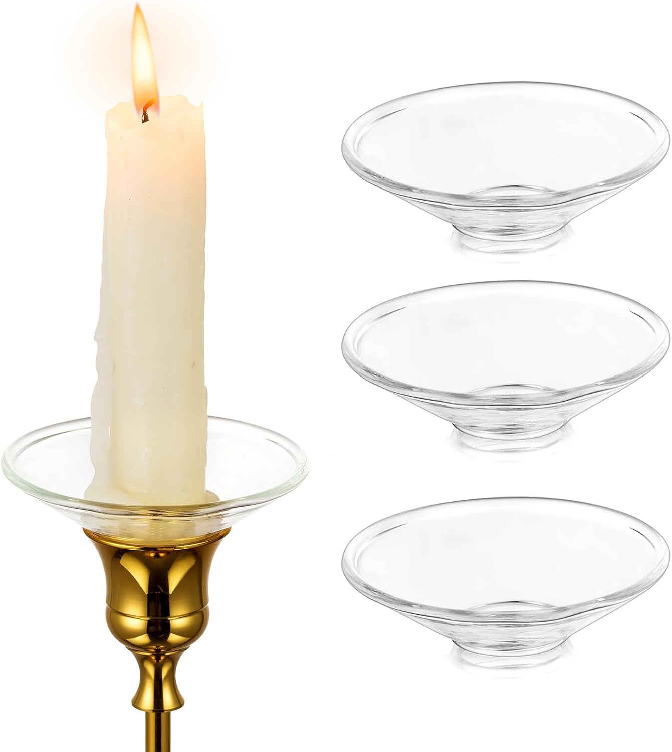 3-Piece Glass Candle Drip Protectors