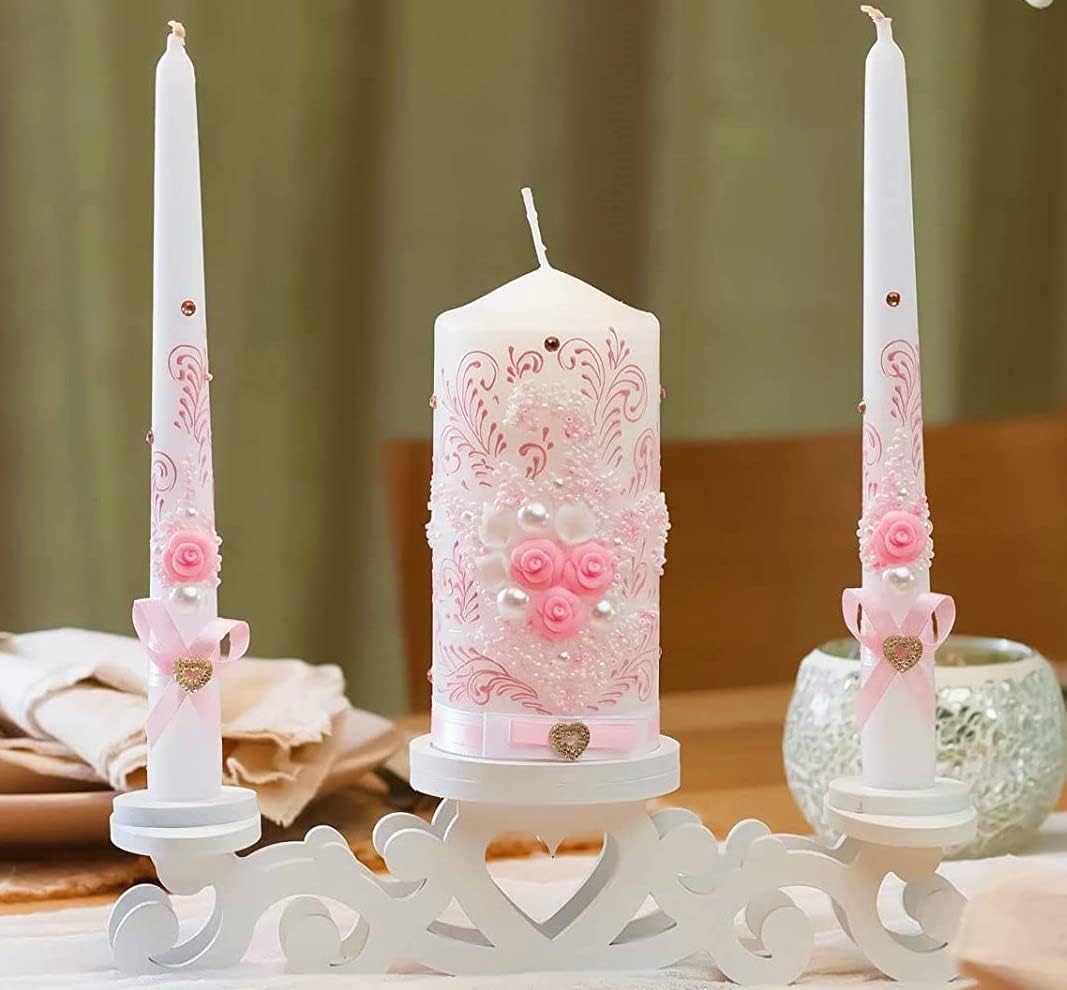 VABA Best Rose Pink Wedding Ceremony Candles Set