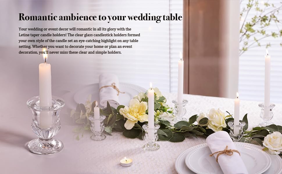 Letine 12-Piece Taper Candle Holder Set