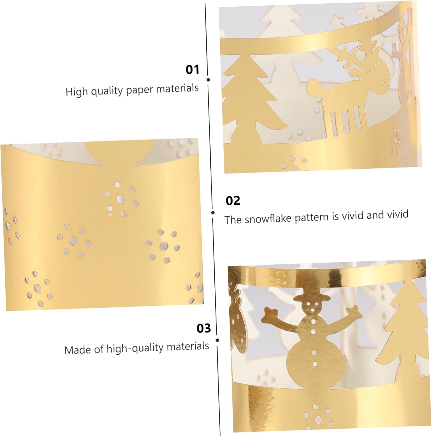 50-Piece Snowflake Candle Lampshade Xmas Decor Set