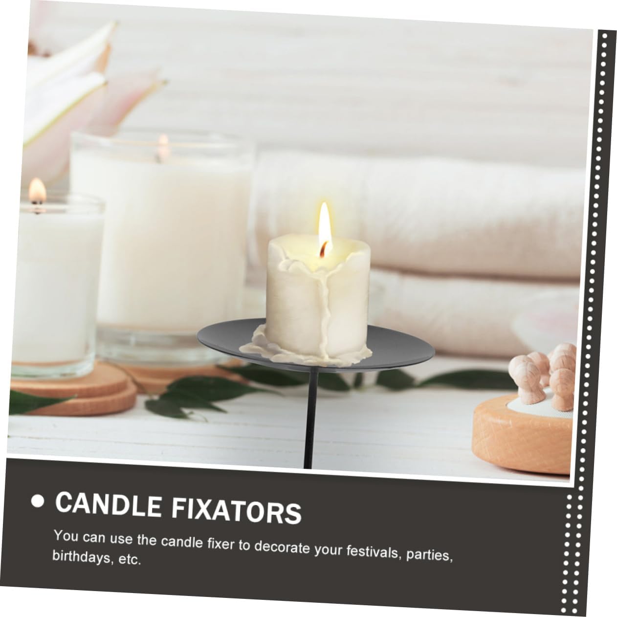 Candle Base Holders Wreath Fixes Metal Candle Holder Set