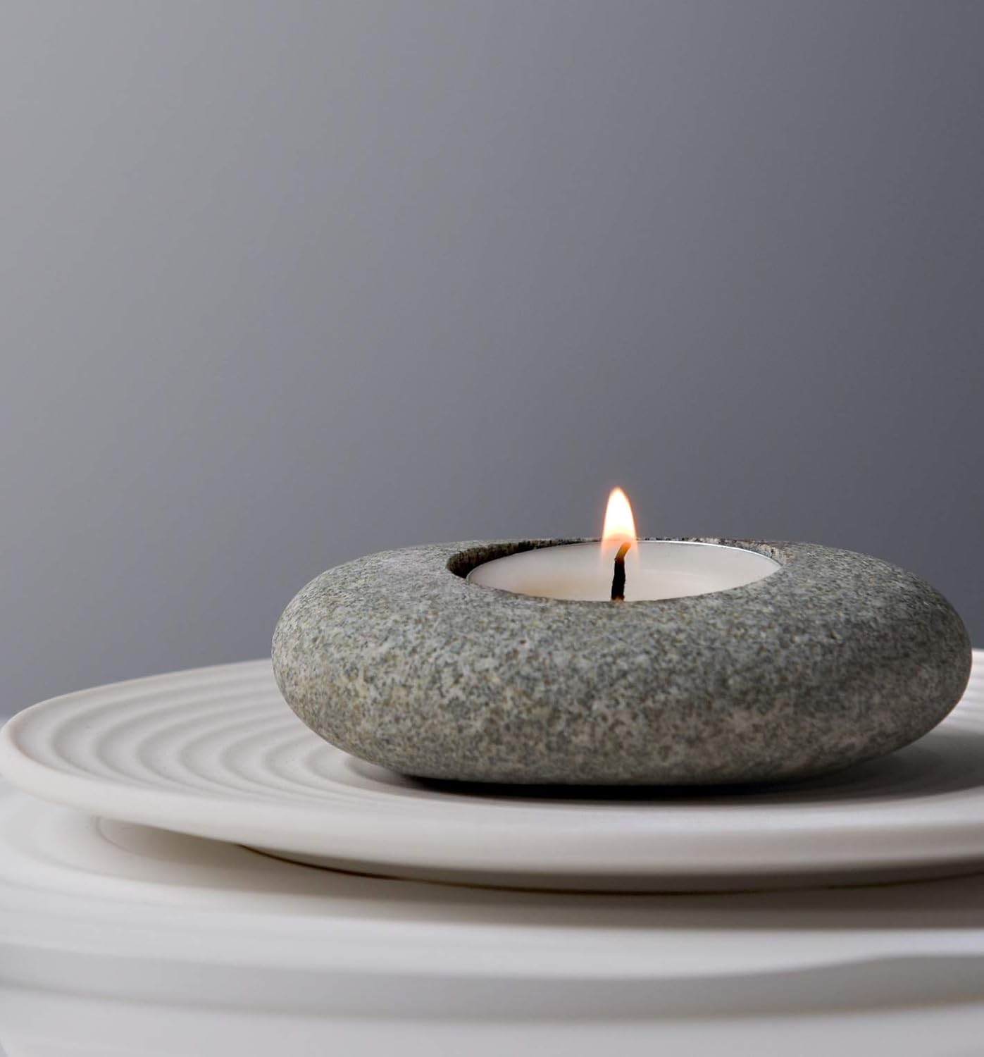 Elegant Handmade Pebble Tea Light Candle Holder