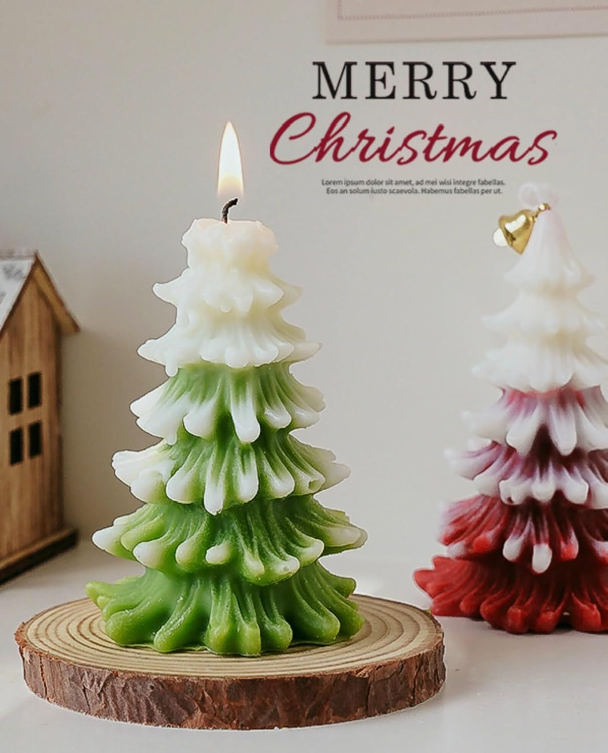 christmas tree shaped pillar candle